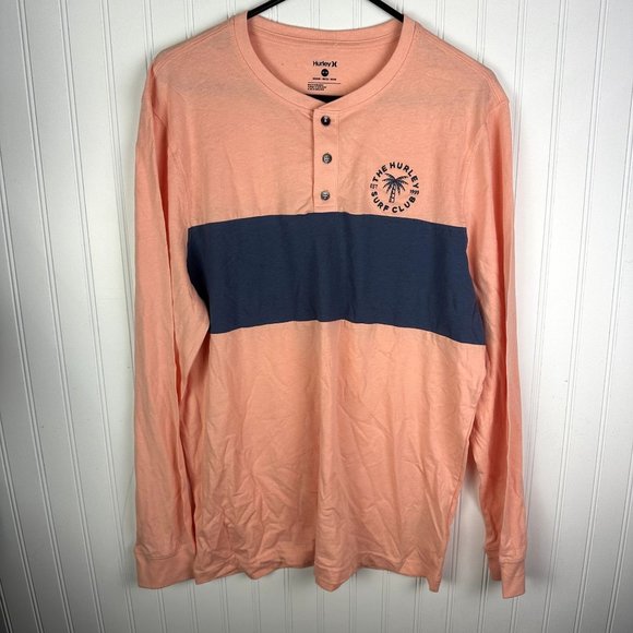 Hurley Men's Orange Henley Size‎ Medium - Picture 1 of 5